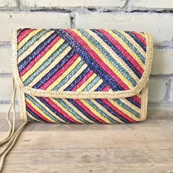 Vintage Handbags - Vintage Rainbow Basket Bag